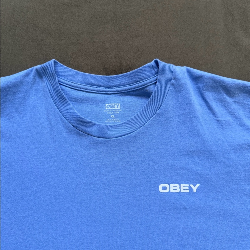 Obey Visual Industries Logo T-Shirt Blue XL